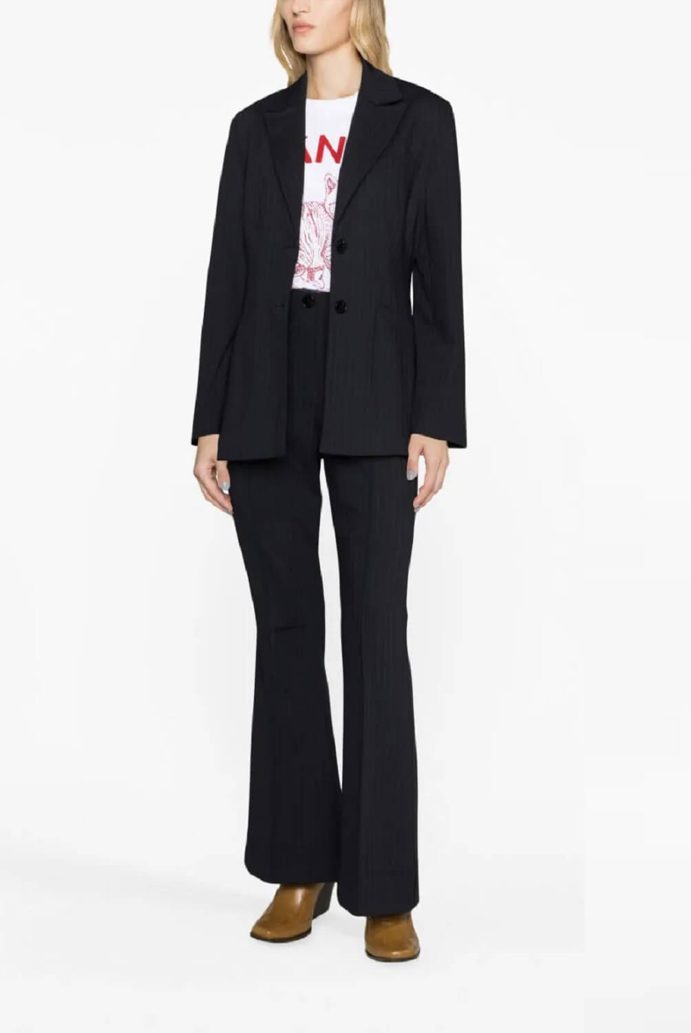 Pinstripe Flared Trousers – Tiffany Boutique Cyprus
